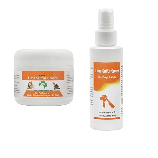 Lime Sulfur Cream and Spray Combo for Pet Care Treats Skin