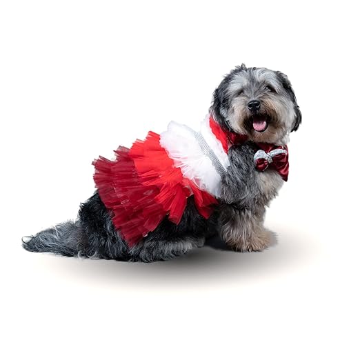 Puptail Dog Dress with Lovely Dog Bandana Dog Cloths