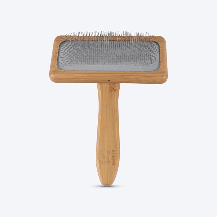 M-Pets Bamboo Slicker Pets Brush - Brown
