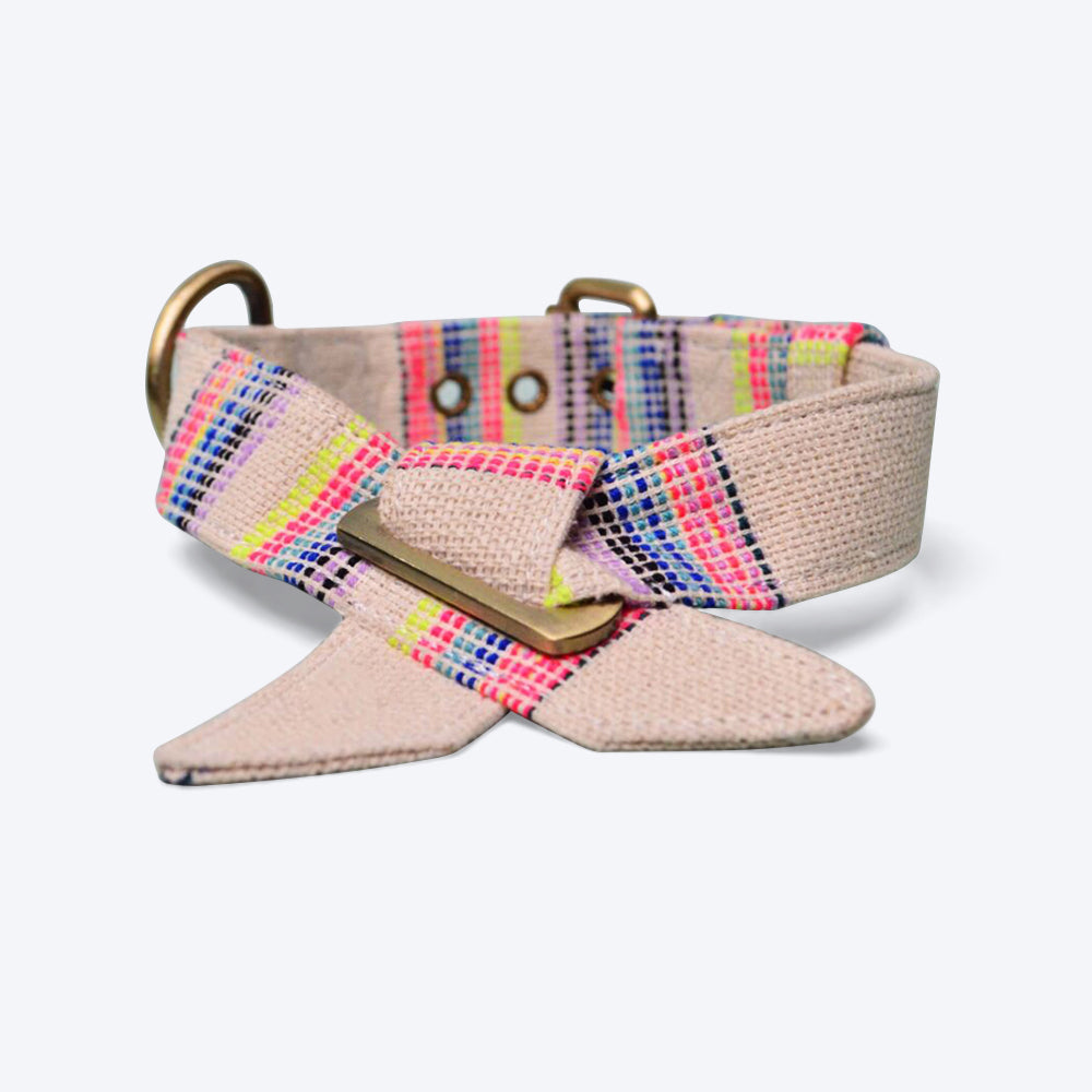 IndieGood Handloom Cotton Party Bow Tie Dog Collar