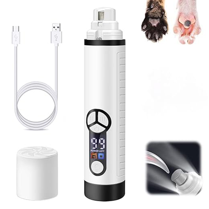 Dog Nail Grinder Rechargable with LED Light for Large Dog