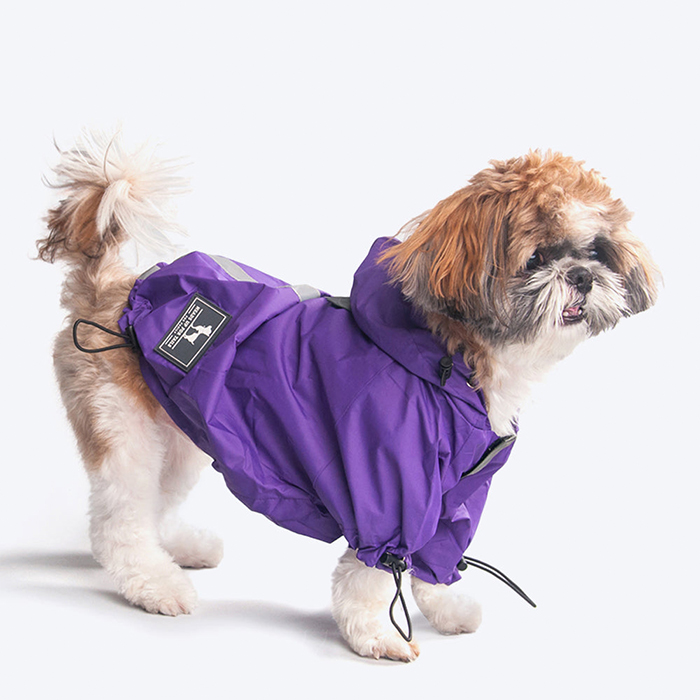 Drizzle Buddy Dog Raincoat - purple