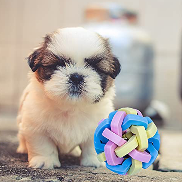 Rubber Dog Toy Ball by with Ring Bell Chew
