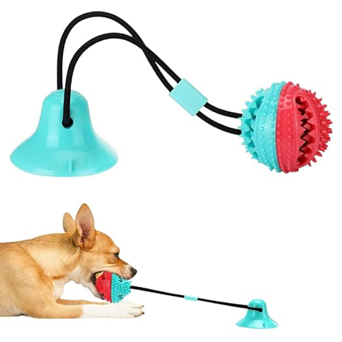 Rope Ball Dog Toy with Suction Cup
