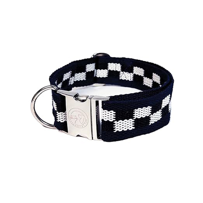 Luxury Black Checkered Pattern Stylish Collar